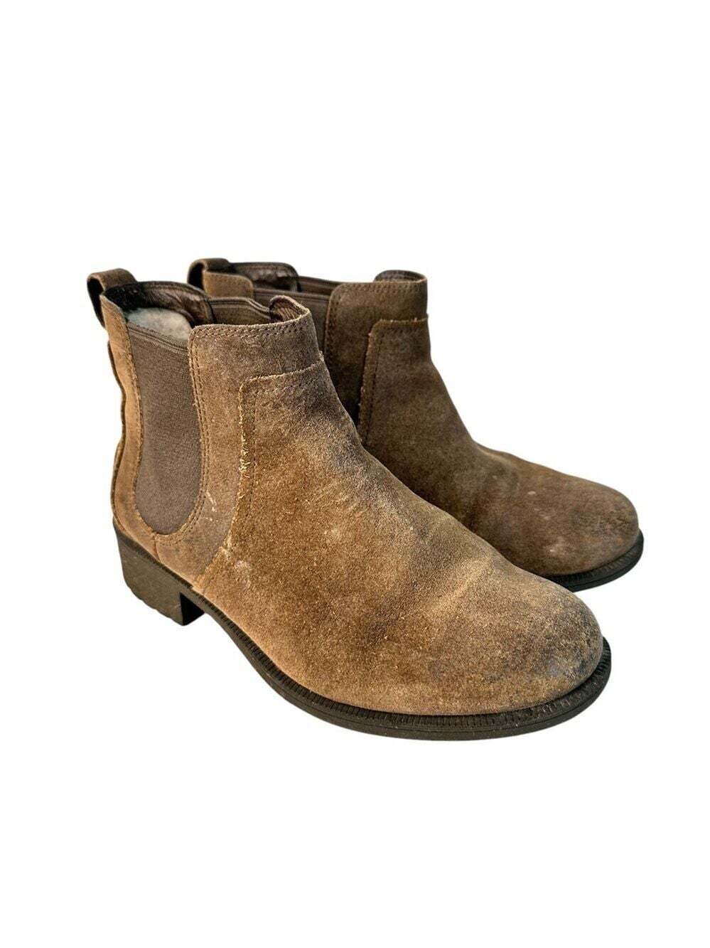 UGG Boots Bonham II Chelsea Size 6.5 Ankle Pull On 1095150 Tan Suede Winter